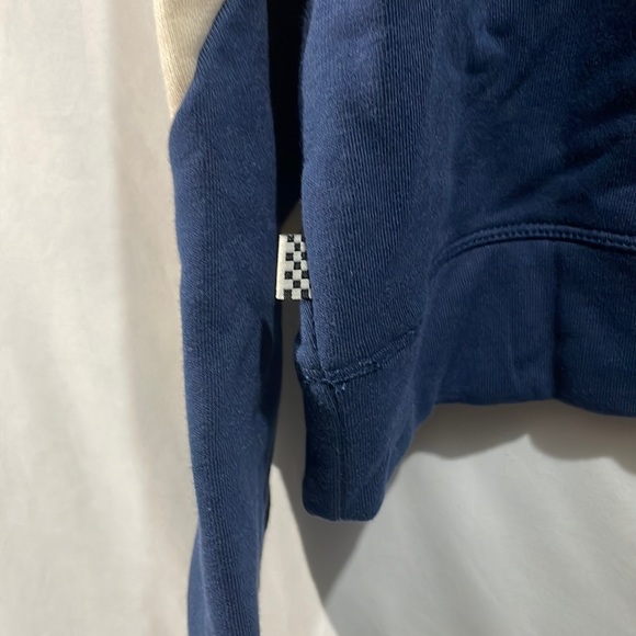 Vans woman’s long sleeves crew cropped sweatshirt blue off white spelled outlogo - Picture 3 of 7